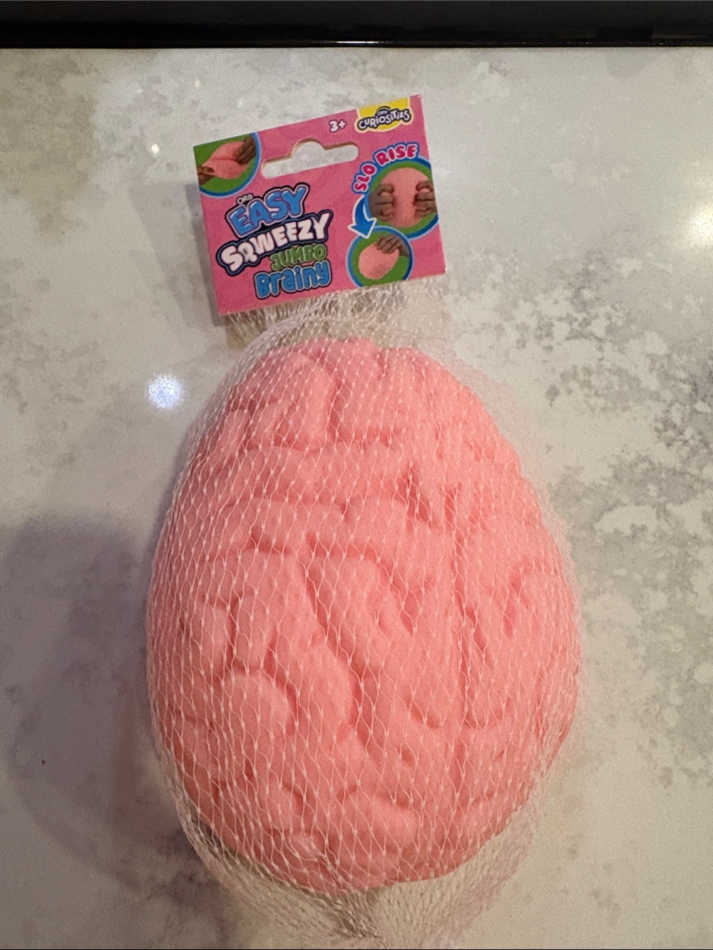 🧠📖📚✏️Easy Squeezy Jumbo Brain Stress Toy - Pink